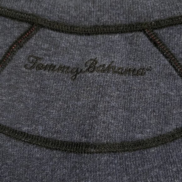 Tommy Bahama Navy 1/4 Zip Pullover Sweatshirt Mens - Picture 3 of 7